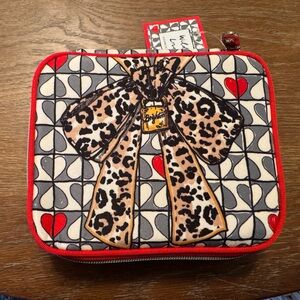 Brighton Wild Love Jewelry Case Leopard Bow Cosmetic Bag NEW